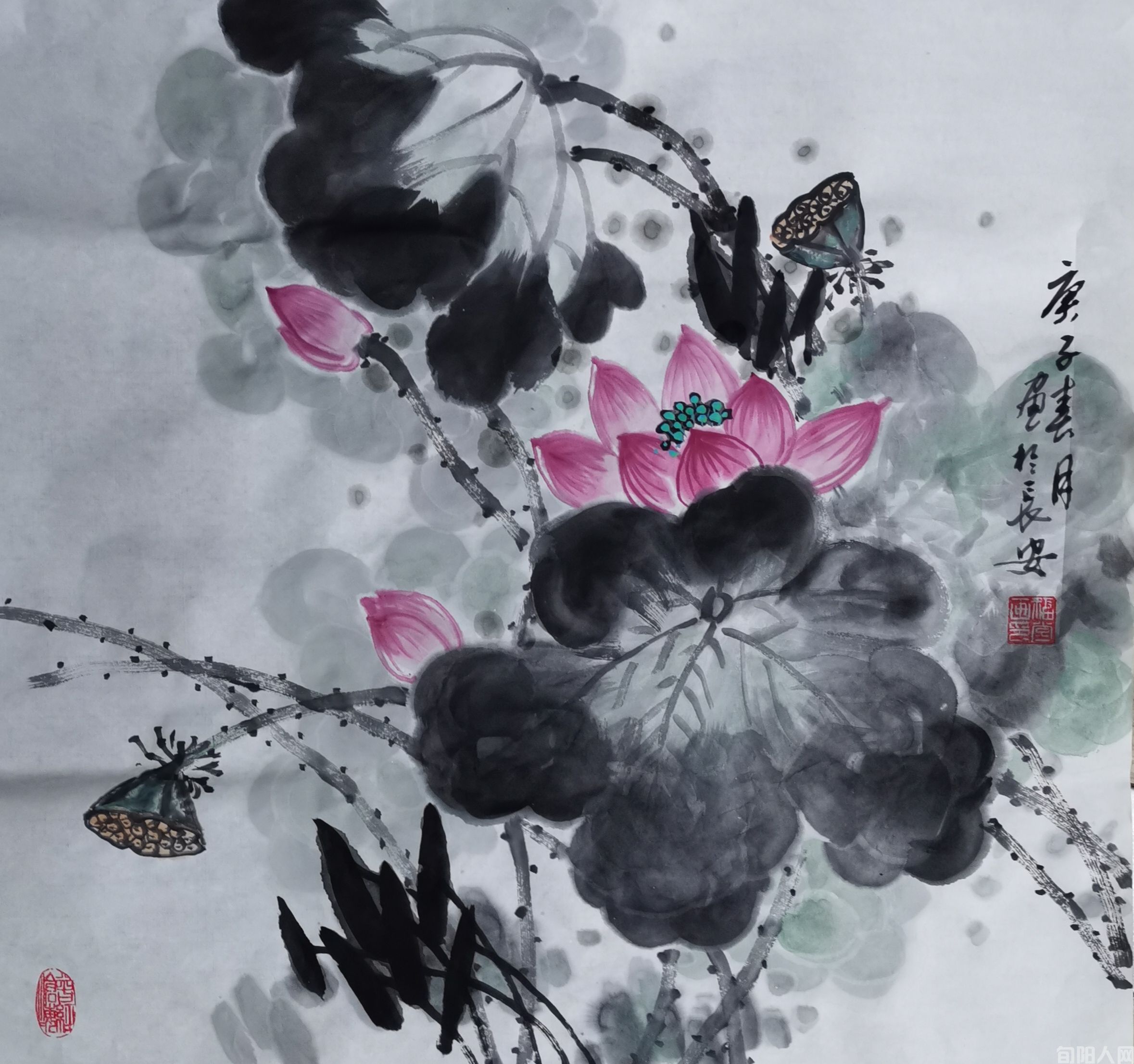 李福堂老师从艺六十年国画作品巡展西安站(第二十站)邀请函(图2) 国画作品01.jpg